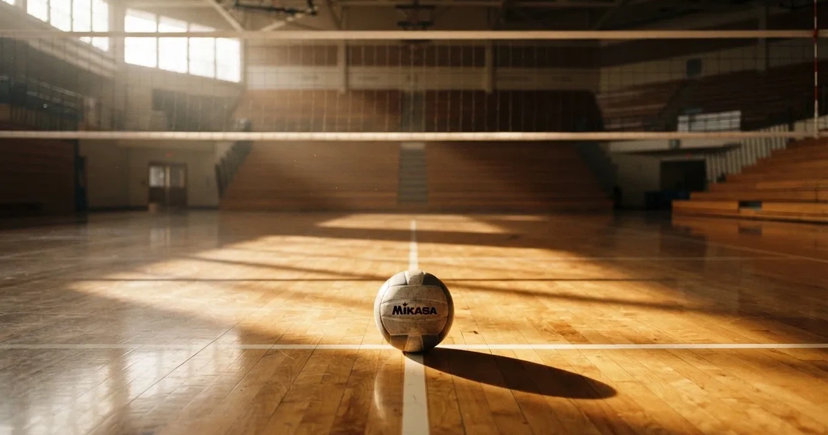 A ball on the centre spot of a grass pitch in morning light